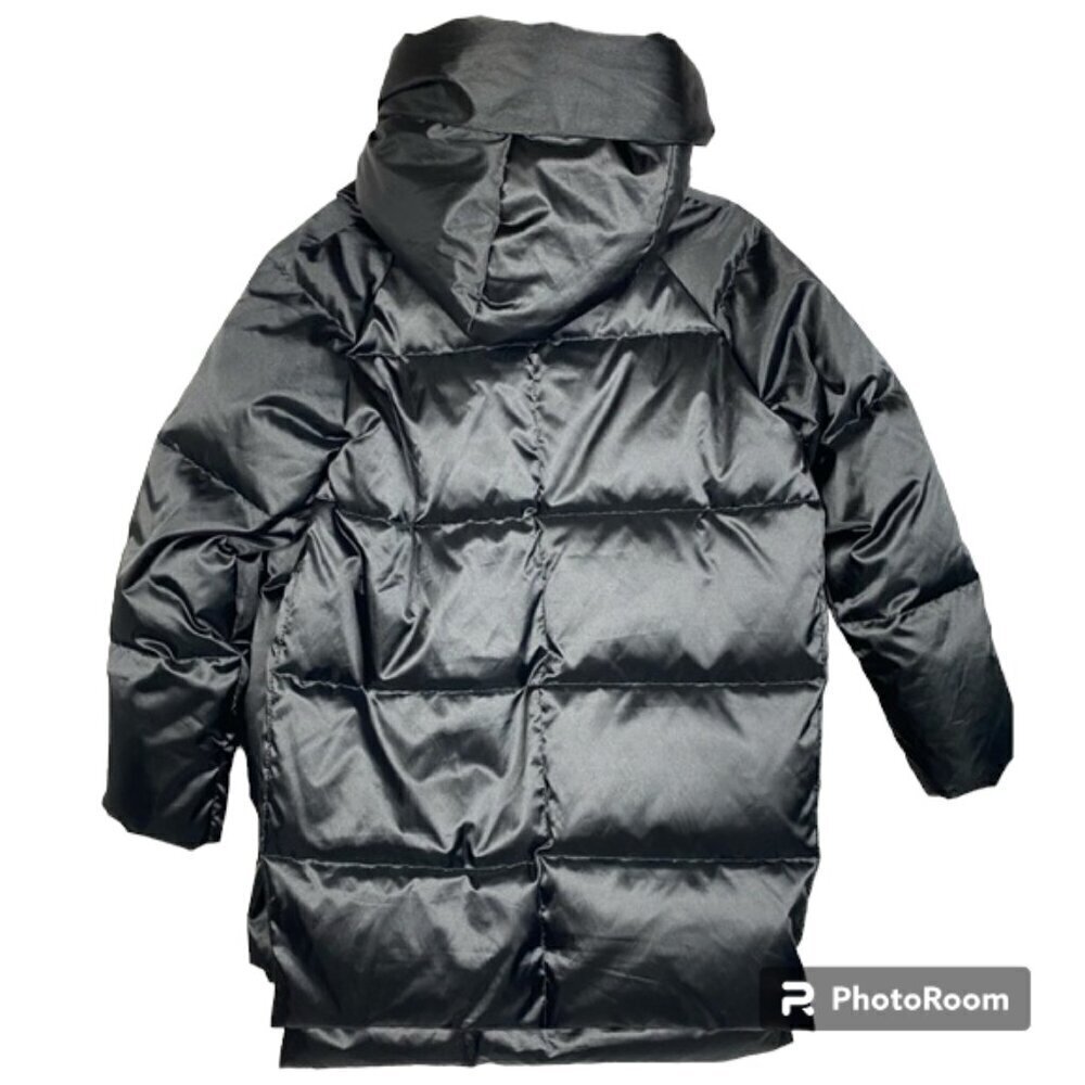 Orolay black satin finish puffer coat S duck down fill urban edgy mid length - Picture 5 of 13